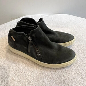 Ecco Soft 7 Womens Gray Suede Booties Leather Low Top 5, EU 36 Zip Casual Shoes